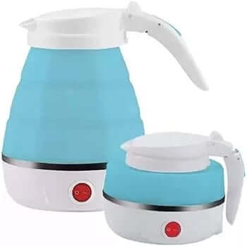 Travel Electric Portable Foldable 600ML Kettle Collapsible Silicon 220V 50Hz for Tea Coffee Hot Water (MultiColor)