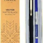 Parker Vector Matte Black gold Trim Roller Ball Pen