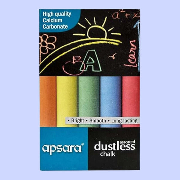 Apsara Coloured Chalk Assorted Dustless