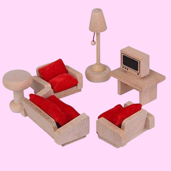 Dollhouse furniture set wooden toy