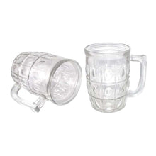 Beer Mug 2 Pcs Set Crystal Clear Glass with Handle 400ML Transparent Thick Cup Hot Cold Food Grade Heavy Base for Beverages Cold Drinks, Juices, Milkshakes, Cocktails, Rum