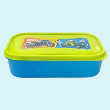 Dazzy Small Kids Children Fun Cartoon Print Food Grade Lunchbox 500ML Container with 2 in 1 Spoon Fork 120ML Dip Leak Proof Return Gifts Kids Birthday Party (Set of 12 Pcs)