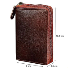 ABYS Genuine Leather Dark Brown Unisex Card Holder | 9 Card Slot | Cash Wallet