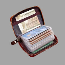 ABYS Genuine Leather Dark Brown Unisex Card Holder | 9 Card Slot | Cash Wallet