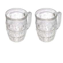 Beer Mug 2 Pcs Set Crystal Clear Glass with Handle 400ML Transparent Thick Cup Hot Cold Food Grade Heavy Base for Beverages Cold Drinks, Juices, Milkshakes, Cocktails, Rum