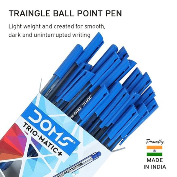 Doms Trio-Matic + Ball Point Pens (Blue,Pack of 20 x 3 Set) best ball Pen ever