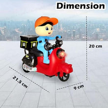 Bump and Go Tricycle Toys for Kids, Food Delivery Motor Cycle Toys for Kids, Toy Vehicles for Kids with Light and Sound for 3+ Year Old Kids (Multicoloured)