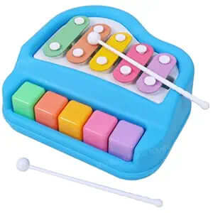 Musical Xylophone and Mini Piano, Non Toxic, Non-Battery- Assorted Color (Small)