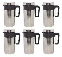 Stylo 6 Pieces Hot Cold 1000ML Insulated Flask Thermos Bottle 1 Litre Kettle Stainless Steel Jug Coffee Tea Milk Juice Cold Drink for Office Travel Picnic Hospital Return Gift (6 Pcs)