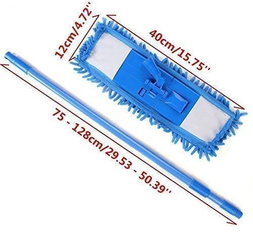 Mop-Wet and Dry Cleaning Flat Microfiber Floor Cleaning Mop with Telescopic Long Handle Dry Mop -  Store_name 