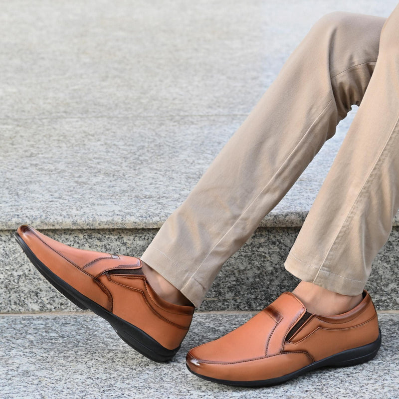 Men's Tan Formal Synthetic Leather Loafers -  Store_name 