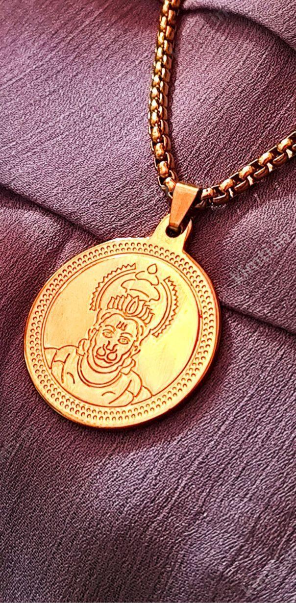 Gold Plated Hanuman Locket With Chain -  Store_name 