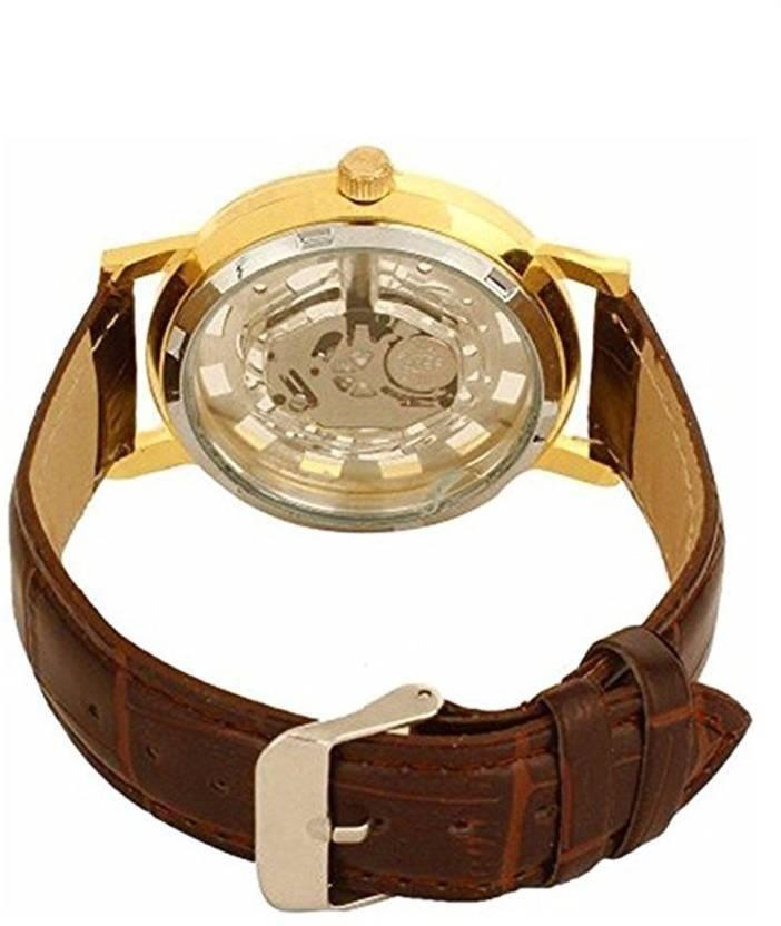 Unique Gold Dial Leather Analog Watch - for Men -  Store_name 