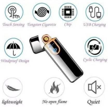 Touch Lighter Waterproof Rechargeable Electric Lighter Battery Indication Touch Screen Sensor Lighter