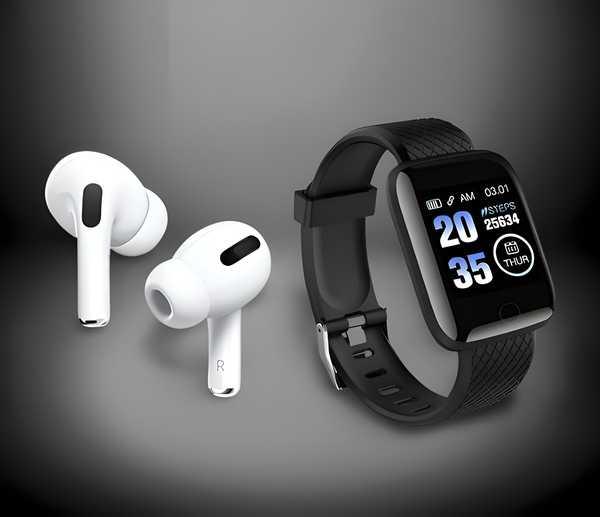 Bluetooth Wireless Earbuds & Smart Watch (Pack Of 2)Assorted Color -  Store_name 