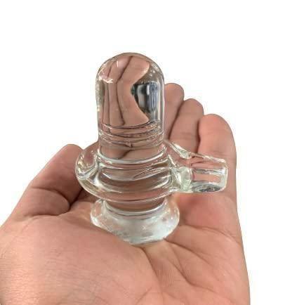 Sphatik Shivling/Big Size for Home Pooja Decorative Showpiece - 4 inch, 250gm (Crystal, White)� -  Store_name 