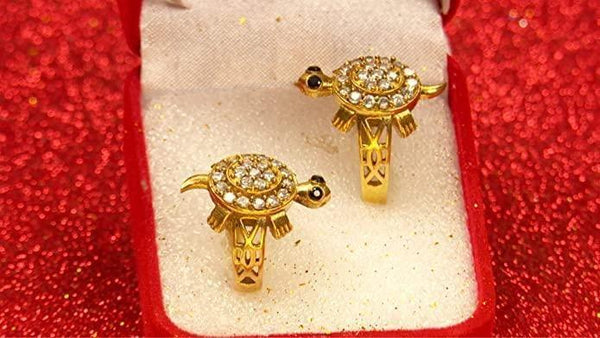 Panchdhatu Zircon Studded Turtle Meru Ring Set of 2 -  Store_name 