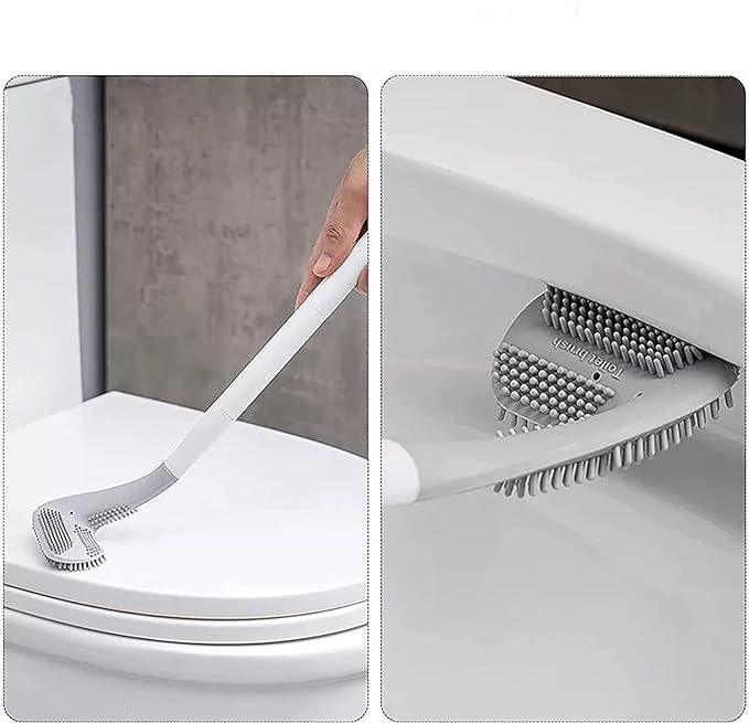 Pack of 2 Golf Toilet Brush, Long Handle Toilet Brush, Flexible Bendable Silicone Golf Toilet Bowl Cleaner Toilet Brushes for Bathroom 360 No Dead Ends Wall Mounted -  Store_name 