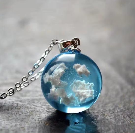 Transparent Round Ball Pendant Necklace -  Store_name 