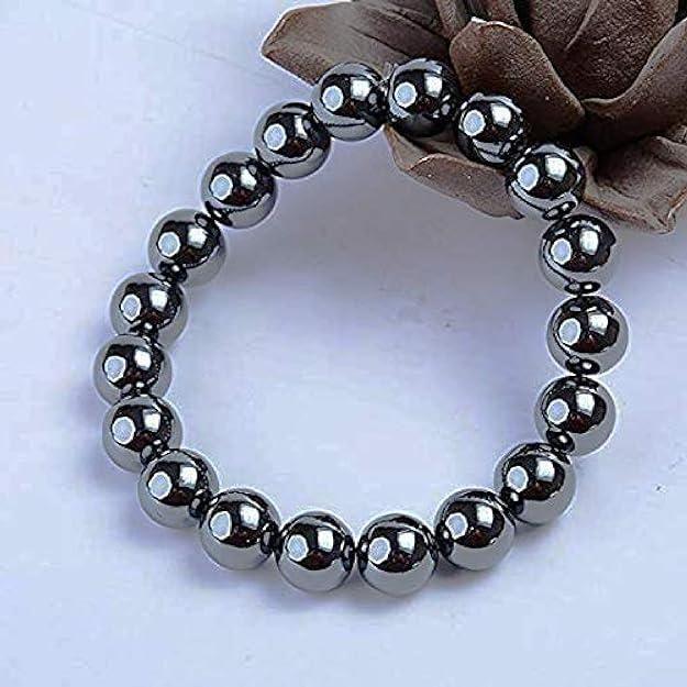 Natural Round Beads Magnetic Hematite Crystal Stone 8mm Bracelet (Pack of 2) -  Store_name 