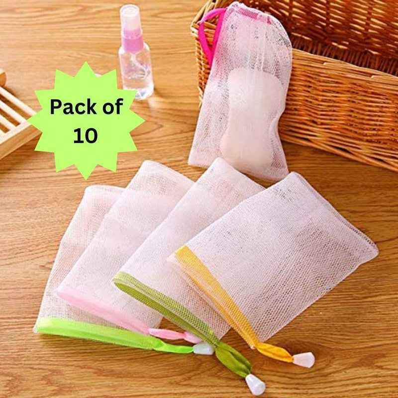 Exfoliating Mesh Soap Pouch Bubble Foam Net Soap Sack (Pack of 10) -  Store_name 