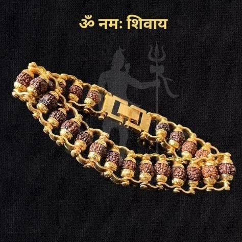 Gold Plated Rudraksha Bracelet for Men -  Store_name 