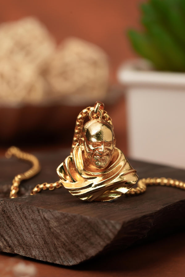 Sterling Gold Plated Neem Karoli Baba Pendant for Men -  Store_name 