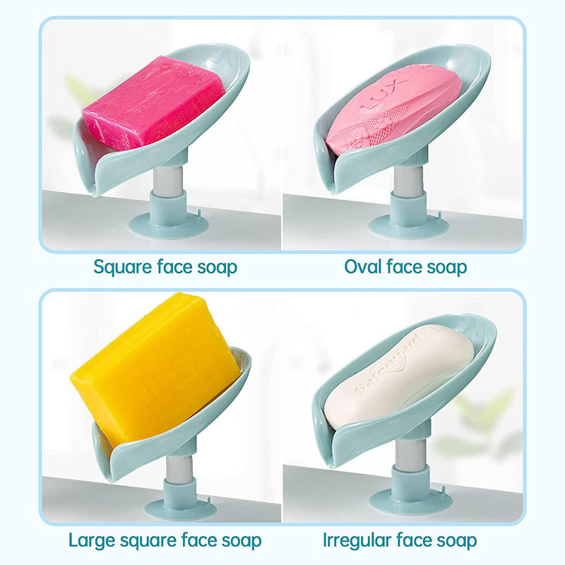 Soap Holder-Leaf Shape Self Draining Soap Holder With Suction Cup(Pack of 2) -  Store_name 