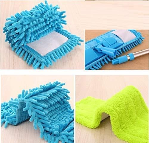 Mop-Wet and Dry Cleaning Flat Microfiber Floor Cleaning Mop with Telescopic Long Handle Dry Mop -  Store_name 