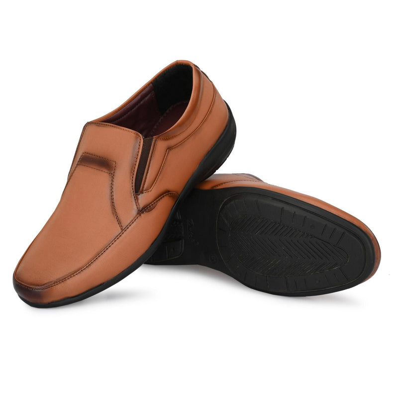 Men's Tan Formal Synthetic Leather Loafers -  Store_name 