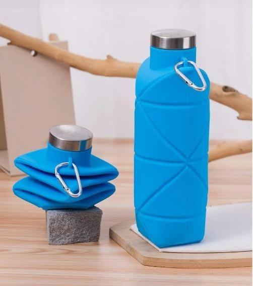 Reusable Foldable Silicone Water Bottle with Portable Buckle Silicone 700Ml -  Store_name 