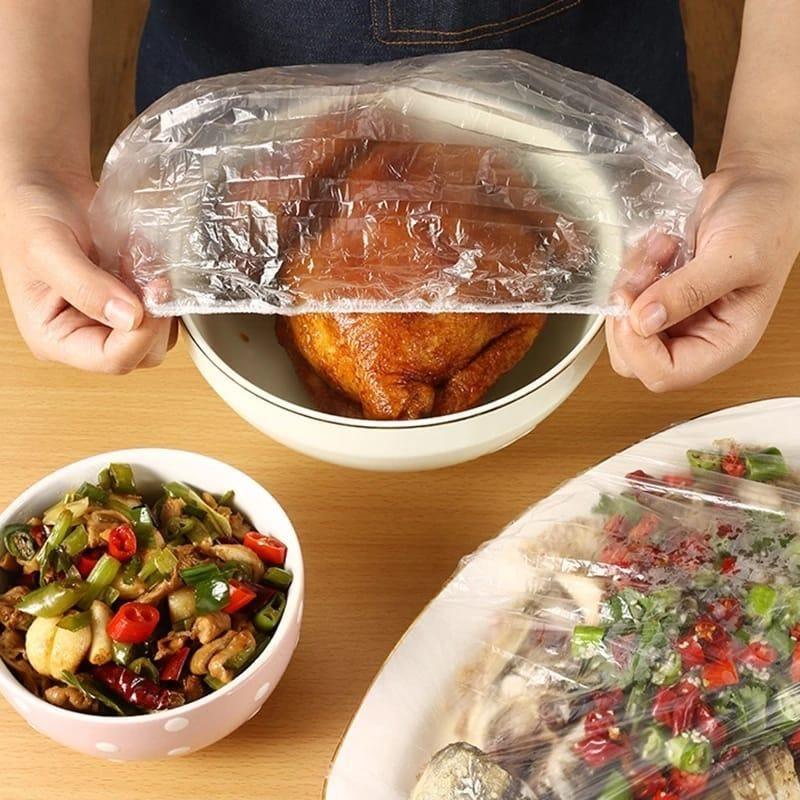 Food Covering Bag-Elastic Stretch Adjustable Bowl Lids Universa Plastic Bags Food Cover( 100 Pcs) -  Store_name 