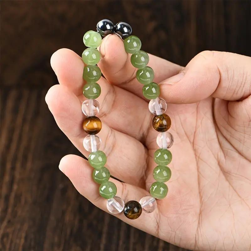 Tiger's Eye Stone and Crystal Beads Bracelet Pack of 1 -  Store_name 