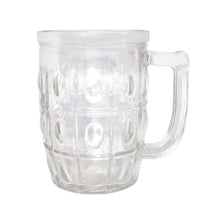 Beer Mug 2 Pcs Set Crystal Clear Glass with Handle 400ML Transparent Thick Cup Hot Cold Food Grade Heavy Base for Beverages Cold Drinks, Juices, Milkshakes, Cocktails, Rum