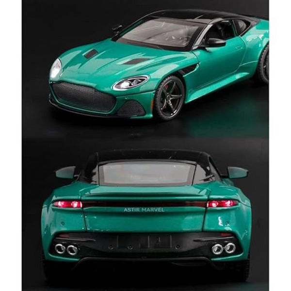 Die Cast Metal Car For Kid 1:24 Scale Model Aston Martin Alloy Diecast Openable Door Toy Car Pullback With Sound Light Toy Car For Kids Best Gifts Toys For Boys