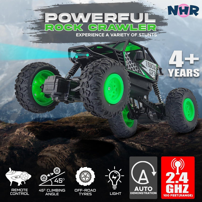 Rechargeable Rock Crawling 2WD 2.4 Ghz 4x4 Rally Car Remote Control Monster Truck (Green) -  Store_name 