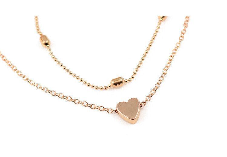 Charming Gold Plated Double Layered Heart Pendant Necklace For Women and Girls -  Store_name 