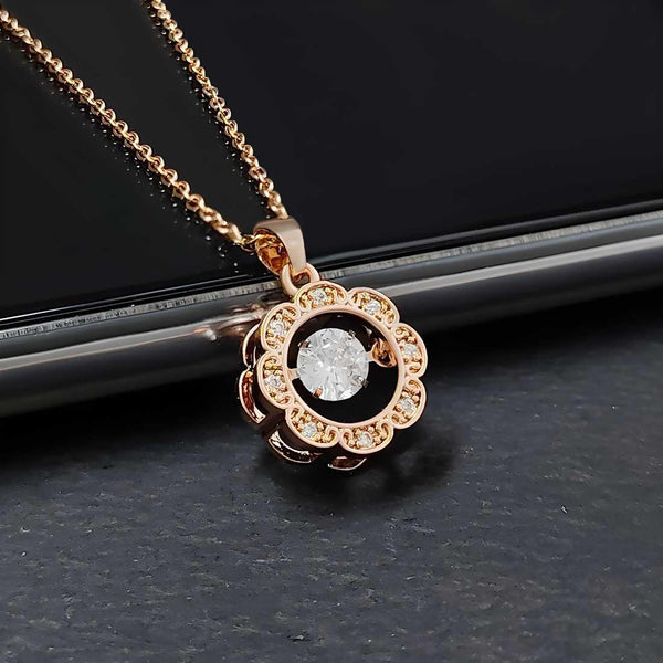 Elegant American Diamond Pendant With Chain -  Store_name 