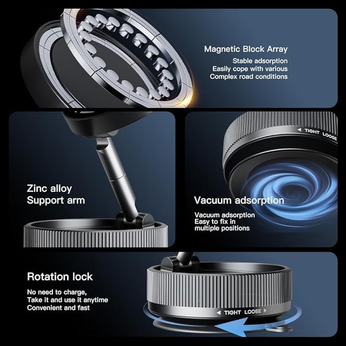 Powerful Car Magentic Mobile Holder With Suction