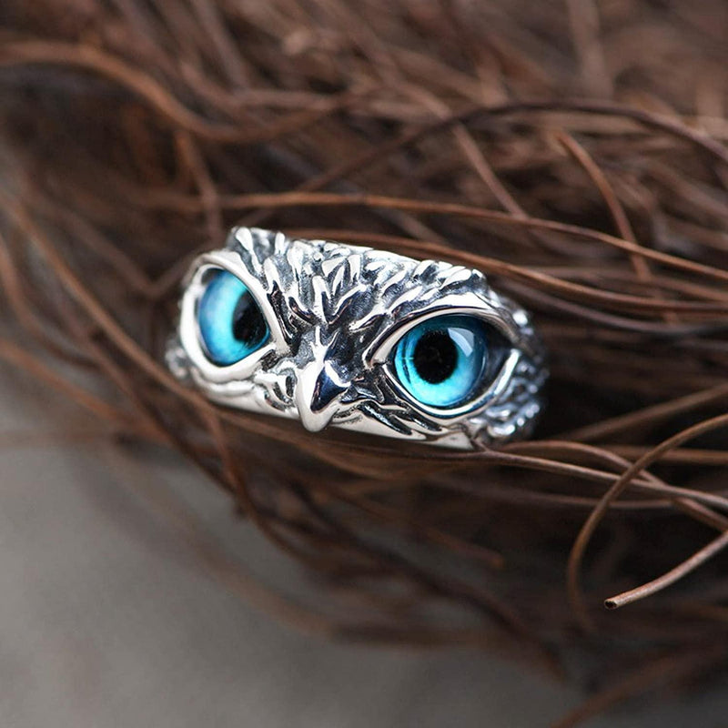 Attractive Silver Plated Owl Ring -  Store_name 