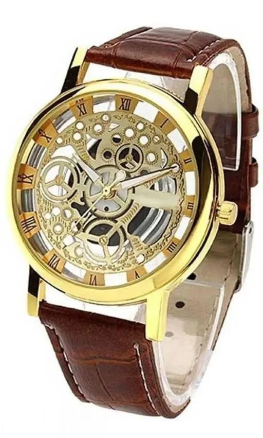 Unique Gold Dial Leather Analog Watch - for Men -  Store_name 