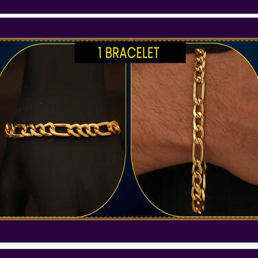 Pack Of 2 Golden Chain With Bracelet + Ring + Digital Watch Combo -  Store_name 