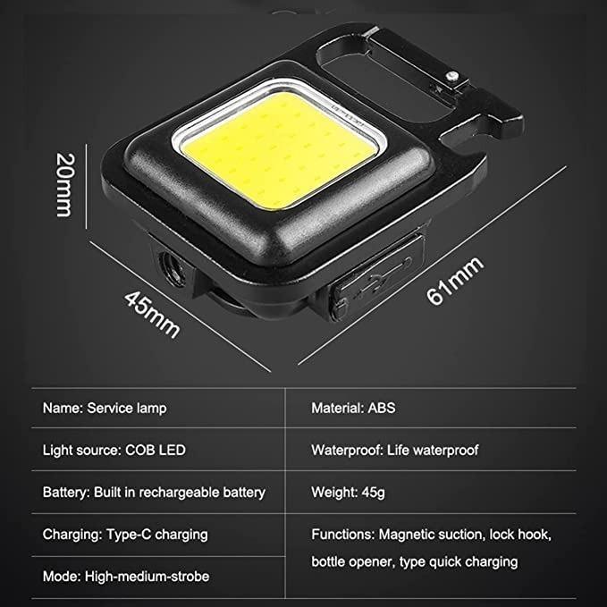 Mini LED COB Flashlight , Keychain Light, 500 Lumen Rechargeable Flashlights -  Store_name 