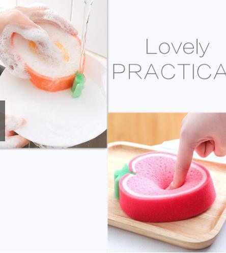 Cleaning Sponge- Fruits Shaped Kitchen/Bathroom Wash Cleaning Sponge (Pack of 4) -  Store_name 