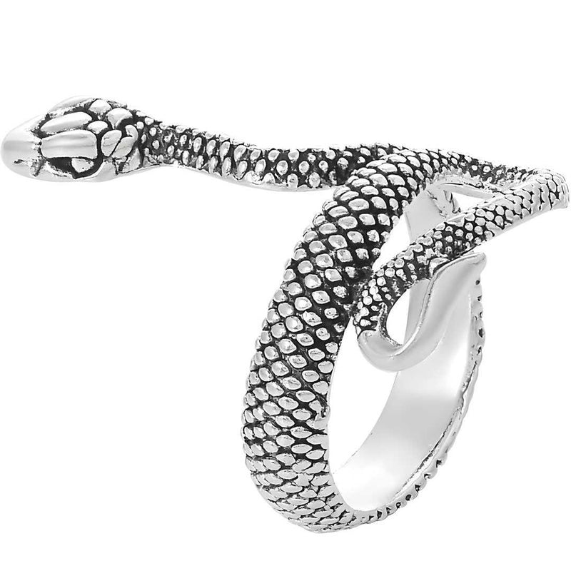 Silver and Black Color Snake Ring For Women and Girls -  Store_name 