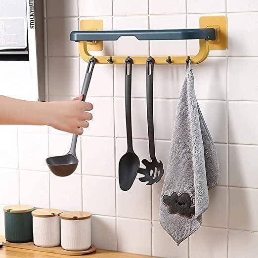 Wall Mounted Double Bar Towel Holder with Hook - Pack of 1 -  Store_name 