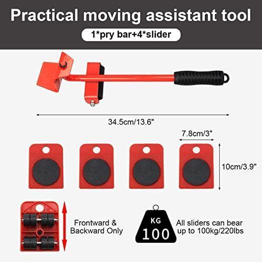 Furniture Lifter -Furniture Lifter Mover Tool Set Heavy Duty Furniture Shifting Lifting Moving Tool with Wheel Pads -  Store_name 