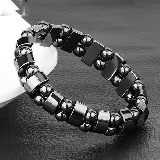 Magnetic Sugar Control Bracelet,Unisex Stylish Health Care Magnetic Black Stone Therapy Bracelet -  Store_name 