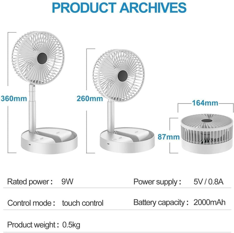 Powerful Rechargeable High Speed Table Desk Fan ija2my-me