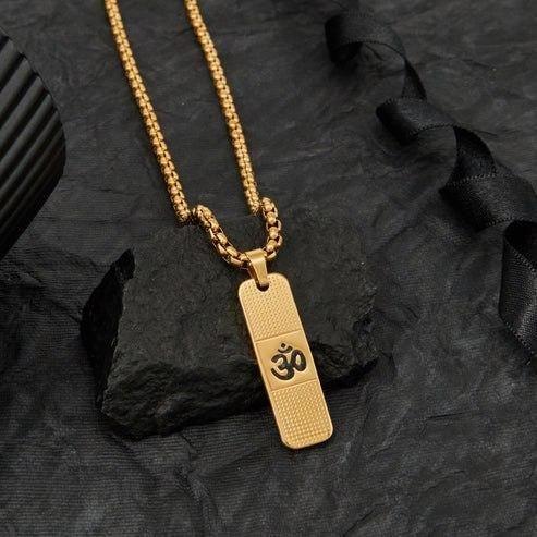 Genuine OM Necklace for Men with Premium 24K Gold plating. -  Store_name 